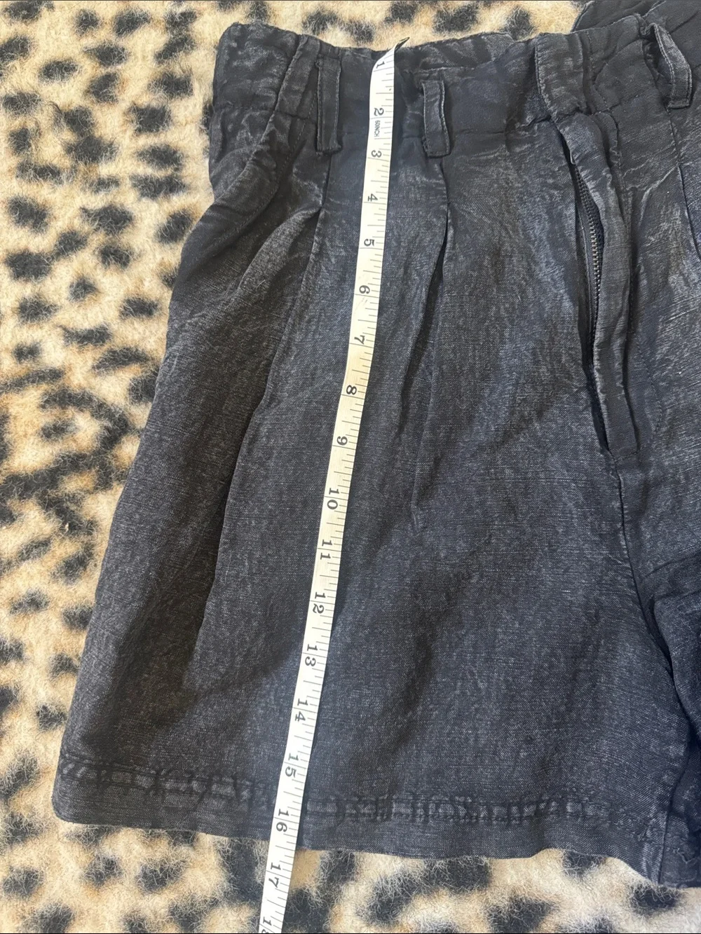 Free People High-Waist Washed Black Pleated Shorts
